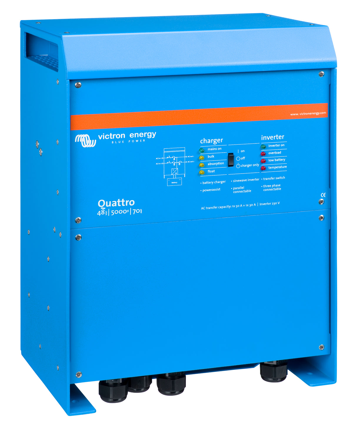 Victron Quattro 120Vac 3000VA Output 48Vdc 50A DC Charger - Victron Energy