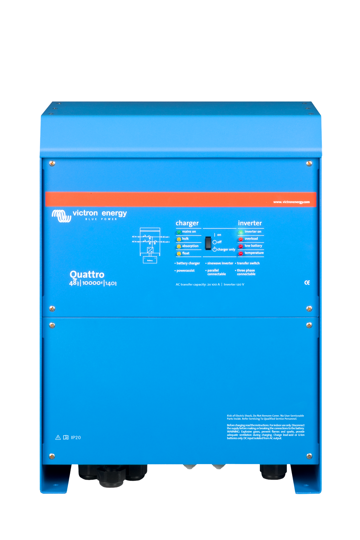 Victron Quattro 120Vac 10000VA Output 48Vdc 100A DC Charger - Victron Energy - Image 2
