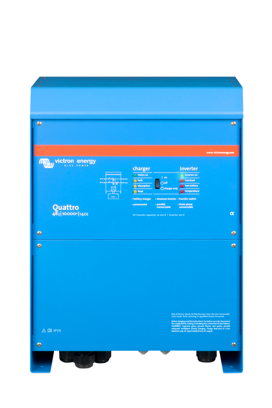 Victron Quattro 120Vac 10000VA Output 48Vdc 100A DC Charger - Victron Energy - Image 2