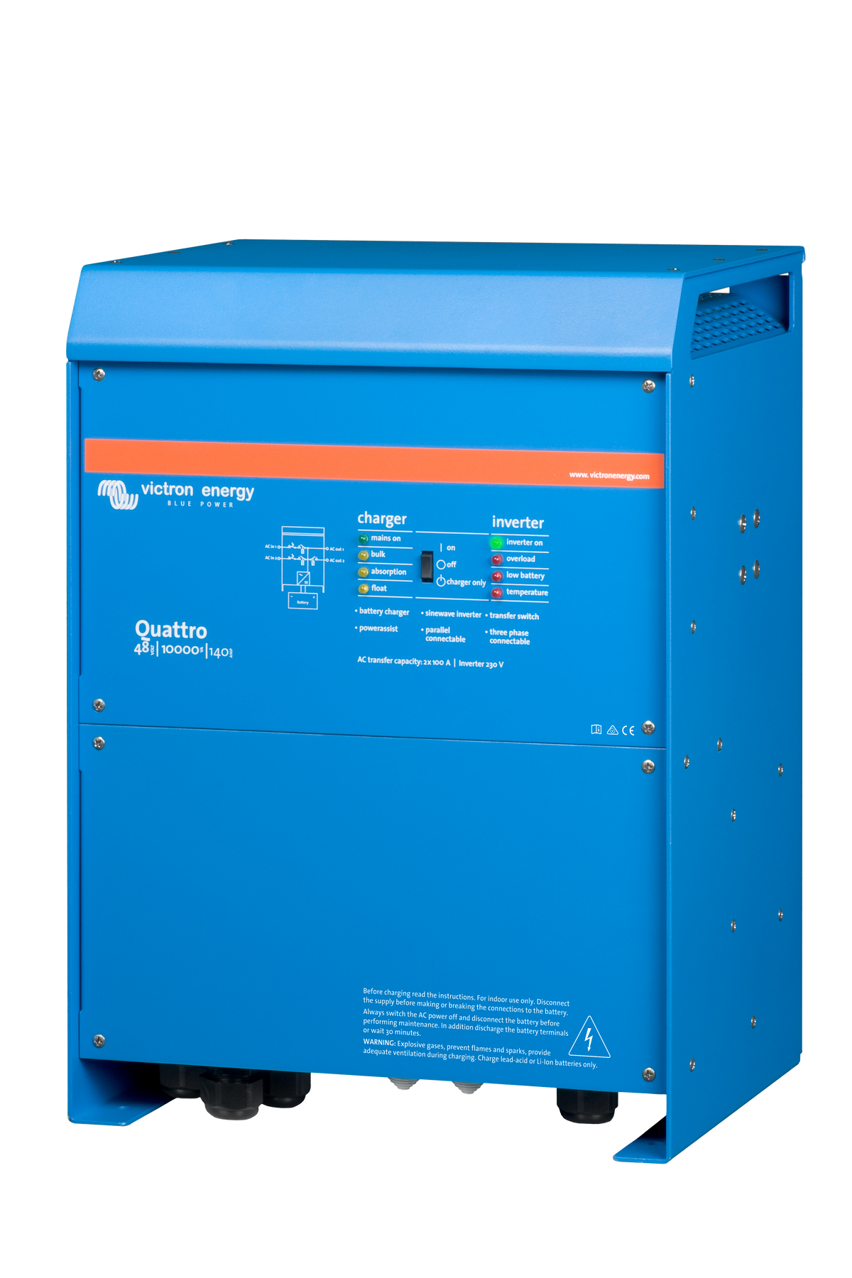 Victron Quattro 120Vac 10000VA Output 48Vdc 100A DC Charger - Victron Energy