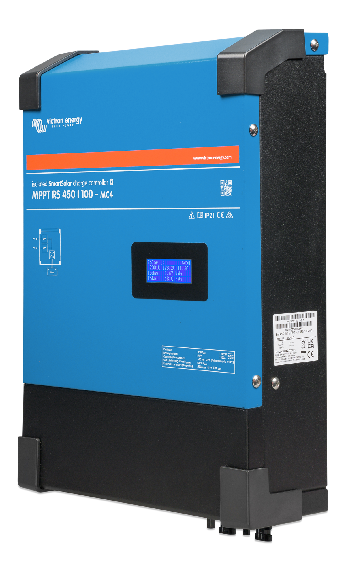 Victron SmartSolar MPPT RS 450/200-MC4 — Victron OEM alternate angle (SKU SCC145120510)