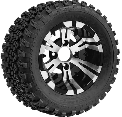 10″ Vampire Machined/Black Wheel – Aluminum Alloy / STEELENG 22″x11″-10″ All Terrain Tire