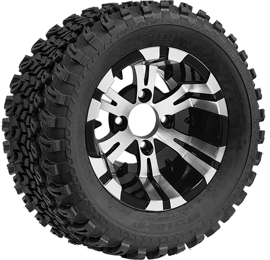 10″ Vampire Machined/Black Wheel – Aluminum Alloy / STEELENG 22″x11″-10″ All Terrain Tire