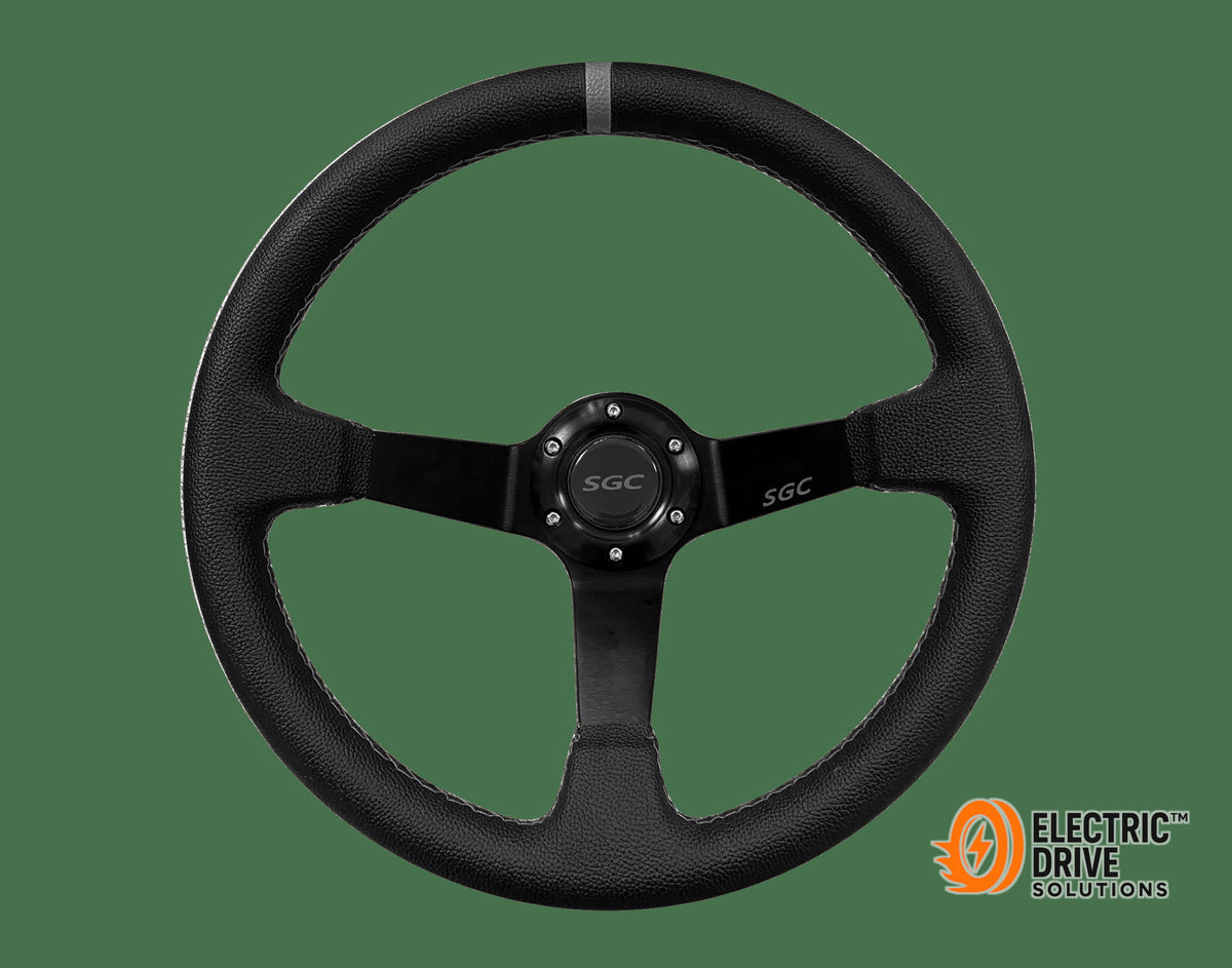 STEELENG SW2 Steering Wheel, Negative Offset, Black with Gray Stripe — Electric Drive Solutions