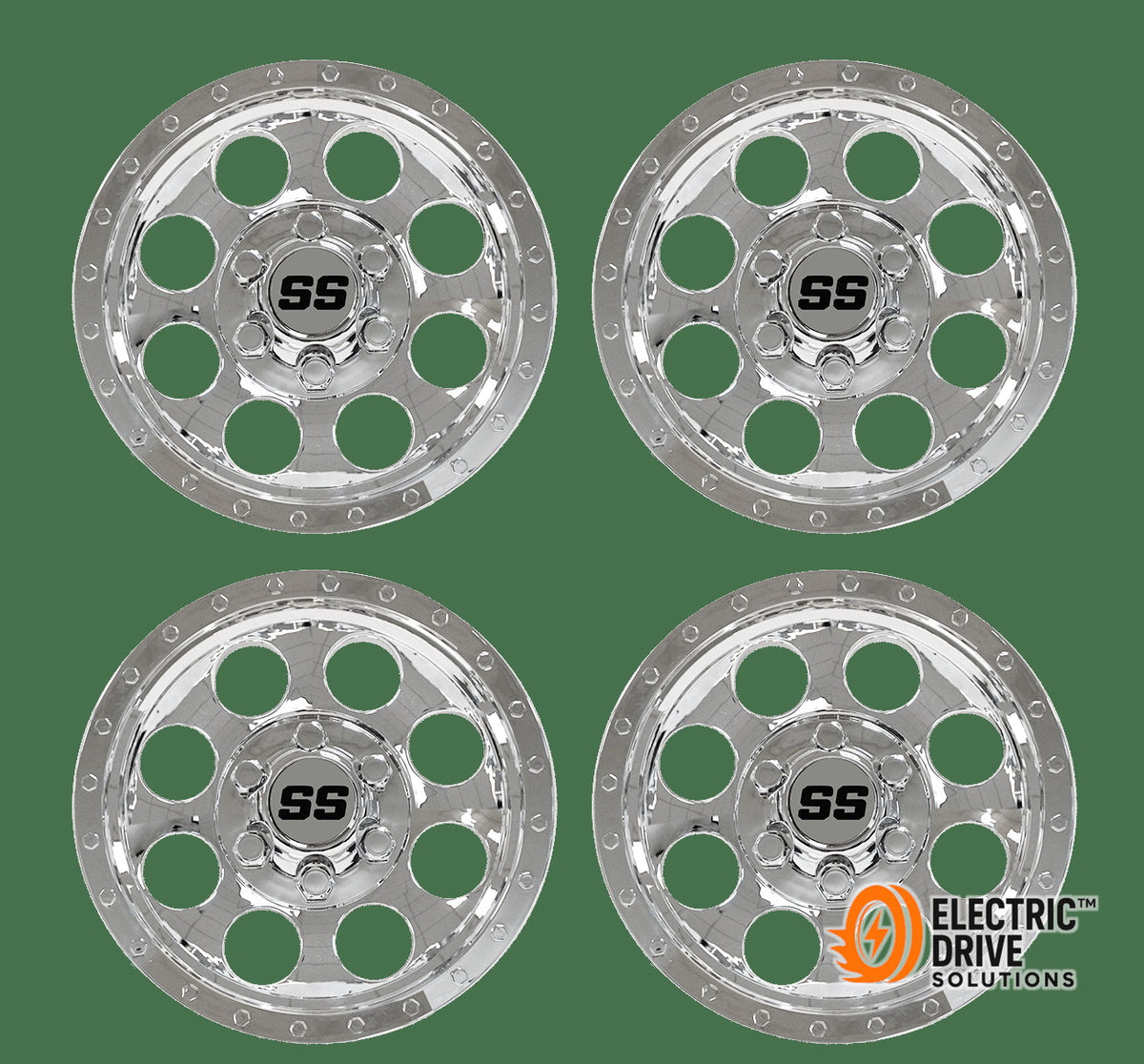STEELENG 10-inch Wheel Covers Chrome finish SS design (Set of 4) — Electric Drive Solutions