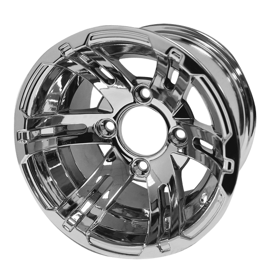 STEELENG 10″ Bulldog Chrome Wheel – Aluminum Alloy — single wheel product photo (SKU WH1002)