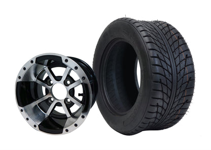 10″ Storm Trooper Machined/Black Wheel – Aluminum Alloy / STEELENG 205/50-10 Low Profile Tire DOT Approved