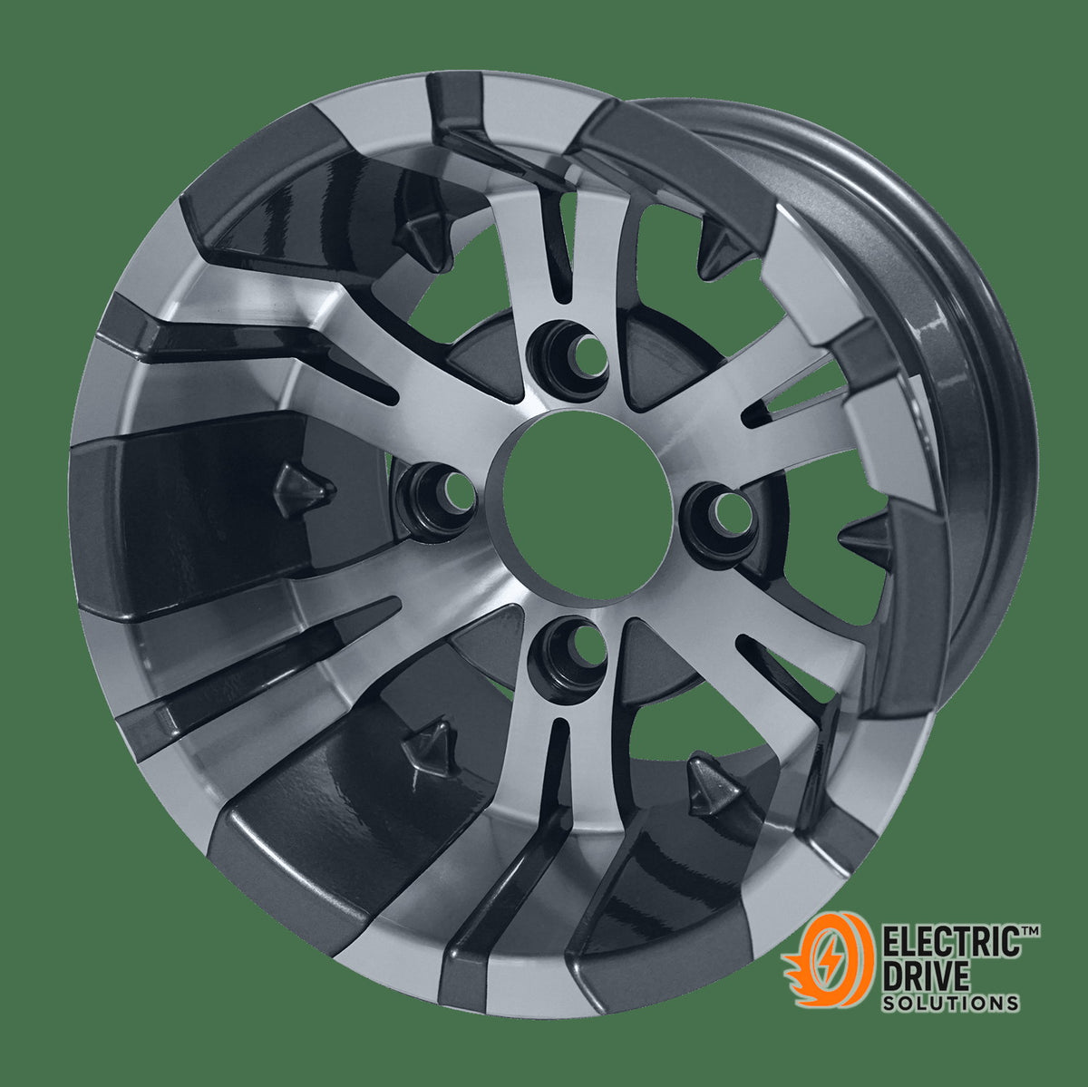 STEELENG 10-inch Vampire Machined/Gunmetal, Mounted Set of 4 — Electric Drive Solutions