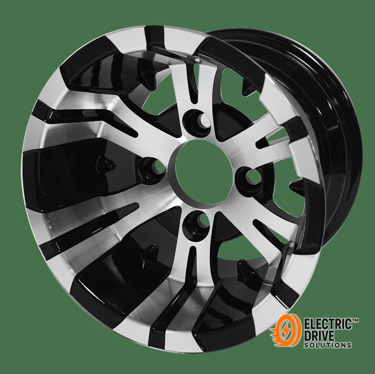 STEELENG 10-inch Vampire Machined/Black, Mounted Set of 4 — Electric Drive Solutions