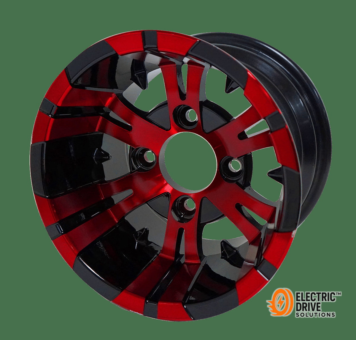 STEELENG 10-inch Vampire Red/Black, Mounted Set of 4 — Electric Drive Solutions