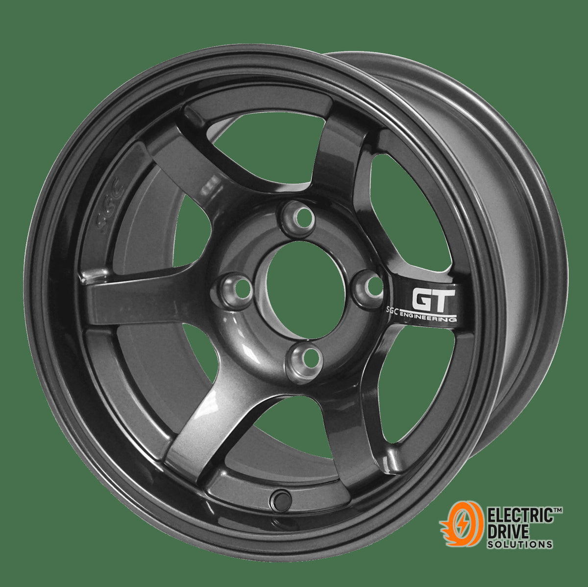 STEELENG 12-inch GT Machined/Gunmetal, Mounted Set of 4 — Electric Drive Solutions