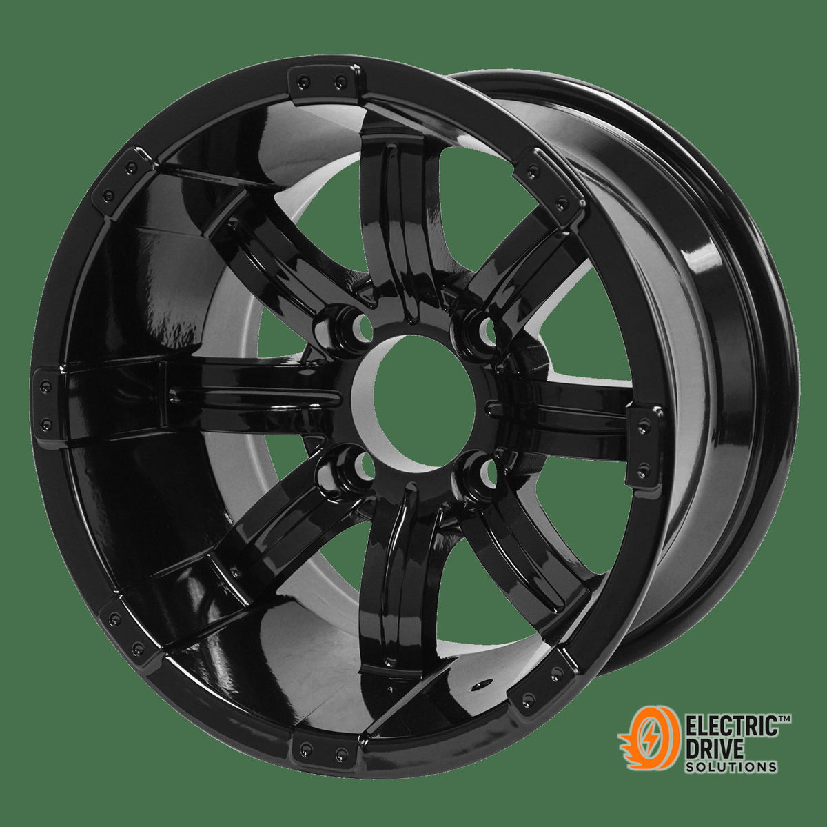 STEELENG 12-inch Tempest Glossy Black, Mounted Set of 4 — Electric Drive Solutions