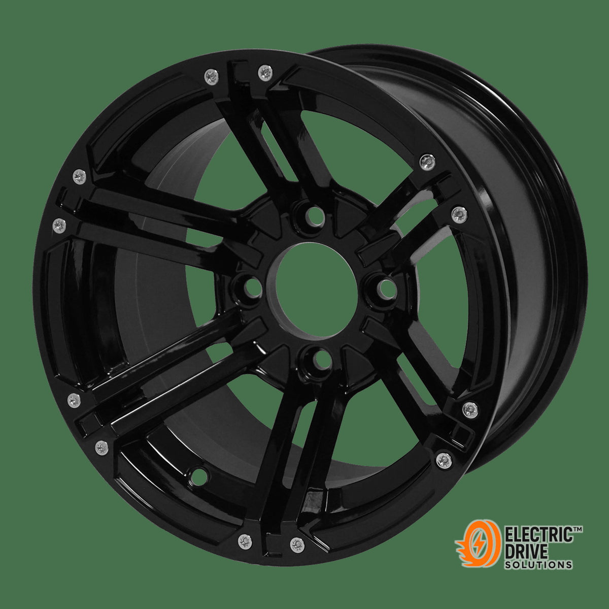 STEELENG 12-inch Terminator Glossy Black, Mounted Set of 4 — Electric Drive Solutions