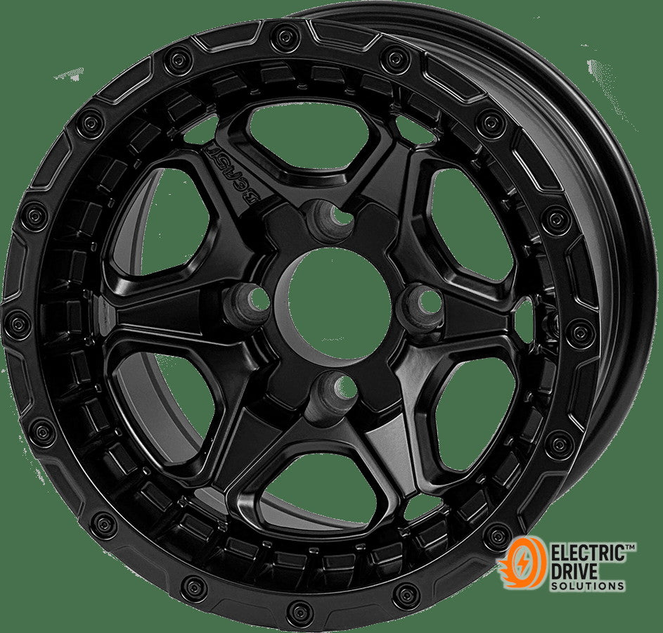 STEELENG 12-inch Grizzly Matte Black, Mounted Set of 4 — Electric Drive Solutions