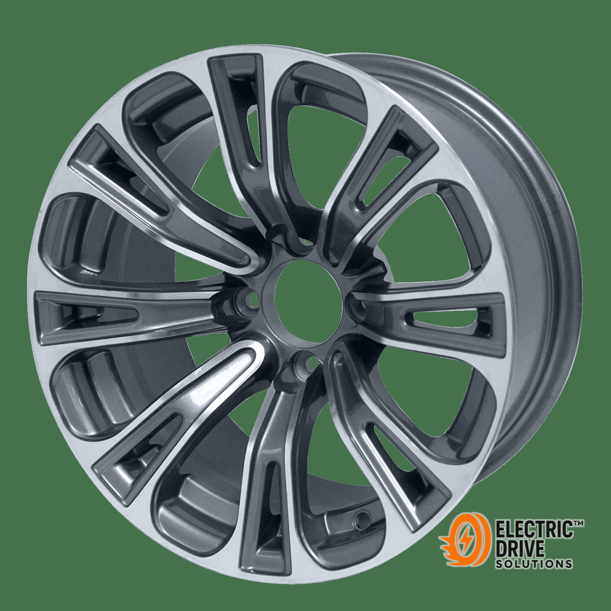 STEELENG 14-inch Vector Machined/Gunmetal, Mounted Set of 4 — Electric Drive Solutions