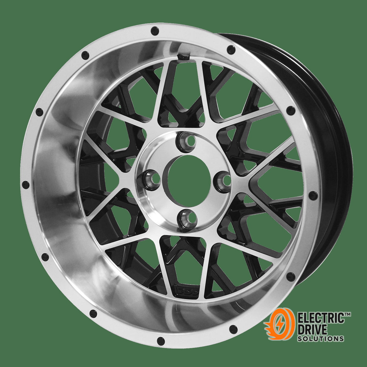 STEELENG 14-inch Venom Machined/Black, Mounted Set of 4 — Electric Drive Solutions