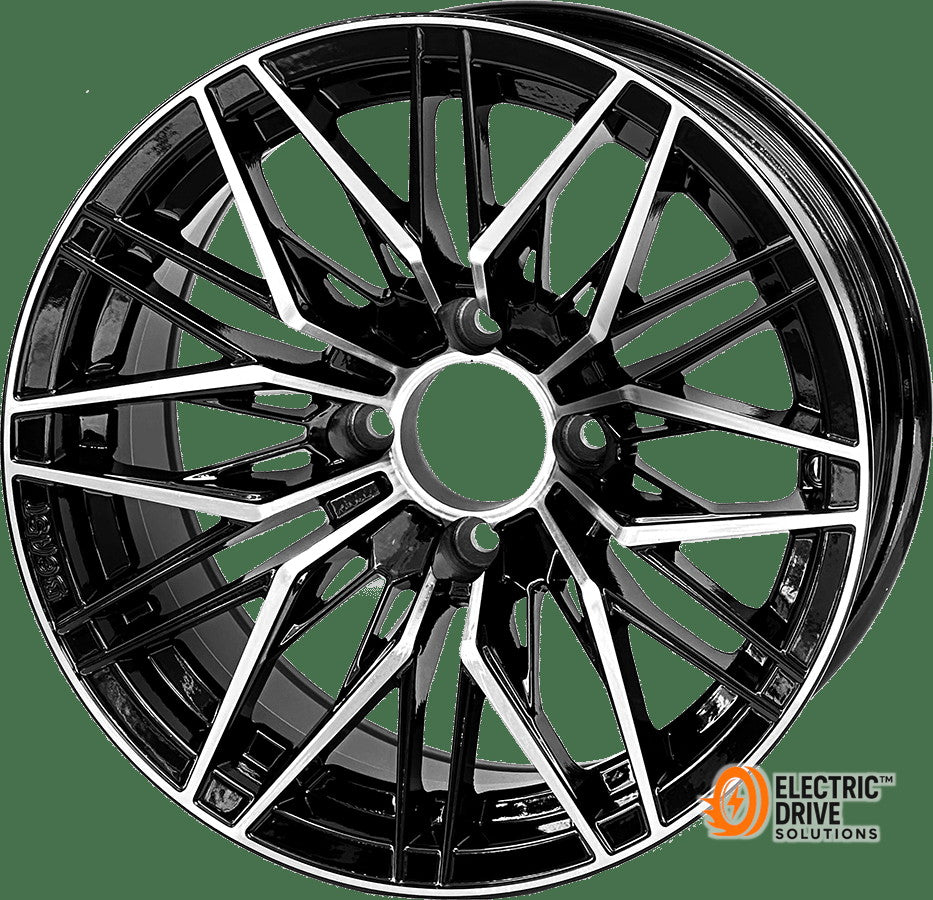 STEELENG BEAST 14-inch Hornet Machined Black, Mounted Set of 4 — Electric Drive Solutions