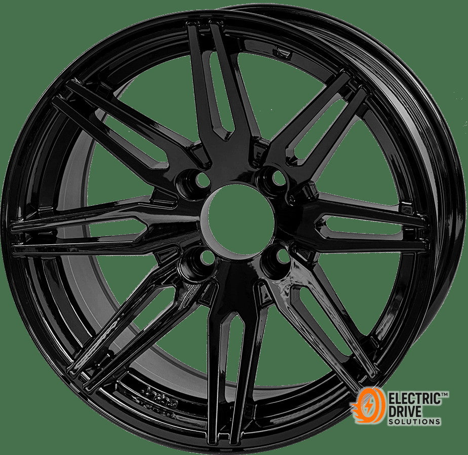 STEELENG 14-inch Lynx Glossy Black, Mounted Set of 4 — Electric Drive Solutions