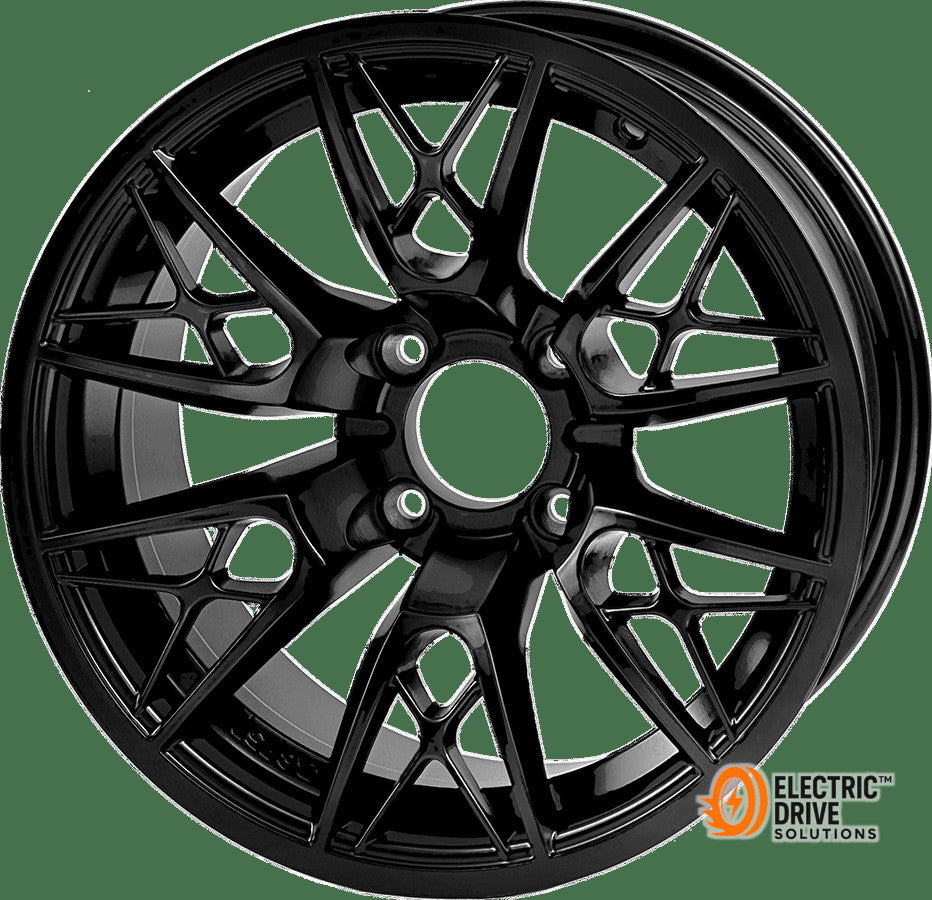 STEELENG 14-inch Saber Tooth Glossy Black, Mounted Set of 4 — Electric Drive Solutions