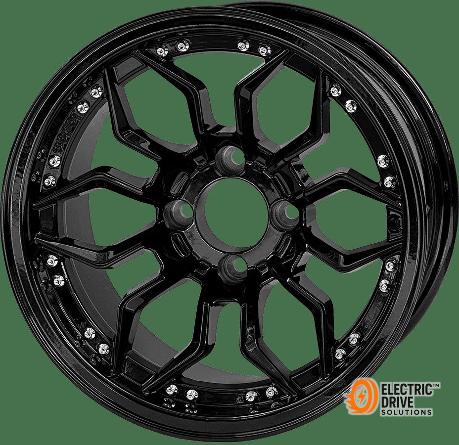 STEELENG 14-inch Scorpion Glossy Black, Mounted Set of 4 — Electric Drive Solutions