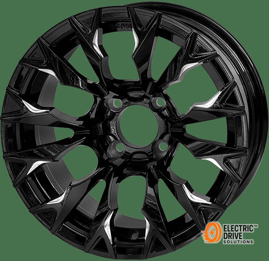 STEELENG BEAST 14-inch Goblin Machined Black, Mounted Set of 4 — Electric Drive Solutions