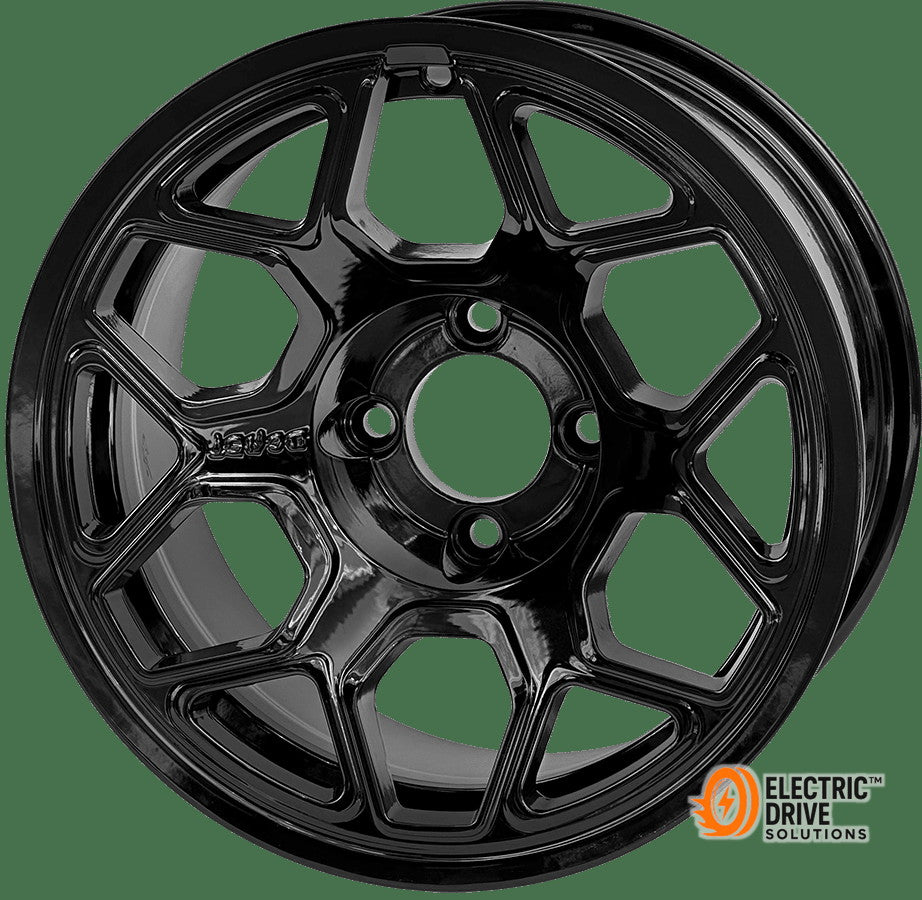 STEELENG 14-inch Yeti Glossy Black, Mounted Set of 4 — Electric Drive Solutions