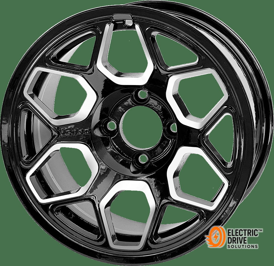 STEELENG 14-inch Yeti Machined Black, Mounted Set of 4 — Electric Drive Solutions