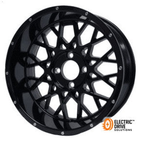 STEELENG 15-inch Venom Wheel, Glossy Black, Mounted Set of 4 — Electric Drive Solutions