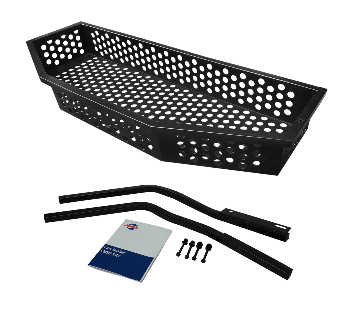 STEELENG Front Clay Basket (Cargo Basket) for EZGO TXT (1994-2013) with Mounting Brackets, part CBTX01