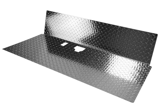 STEELENG Polished Aluminum Diamond Plate Floor Mat for Club Car DS (1982-2013), part FCDS03