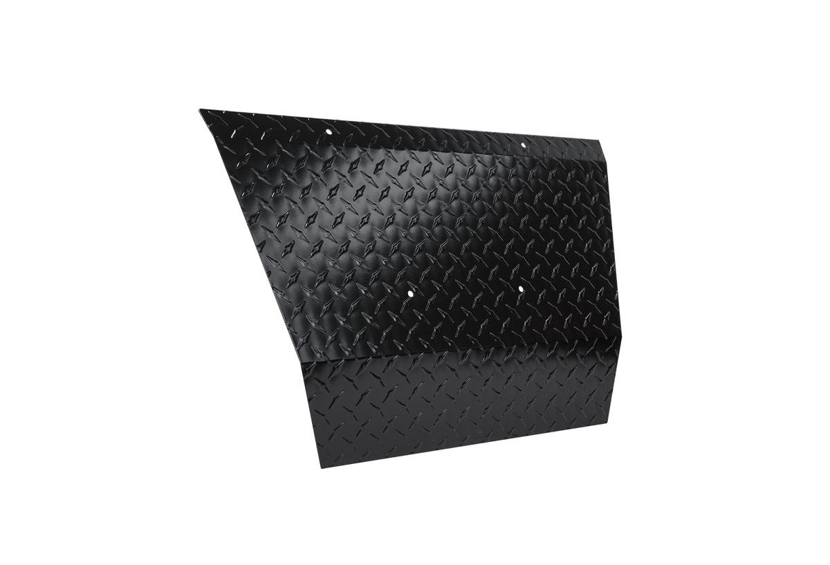 STEELENG Front Shock Cover (Bumper) Black Powder Coated Aluminum Diamond Plate for EZGO TXT (1996-2001), part FSTX02