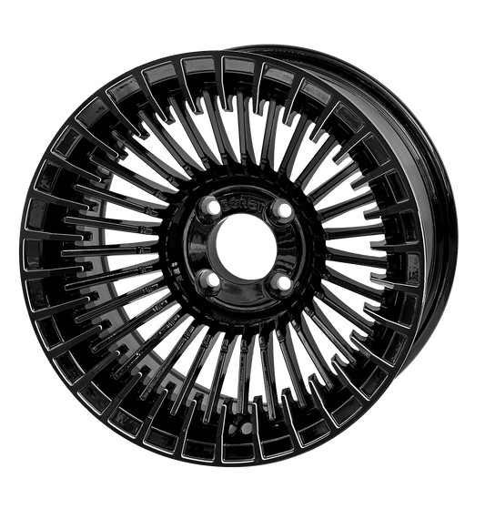 STEELENG 14-inch Piranha Glossy Black, Mounted Set of 4, part WH1454