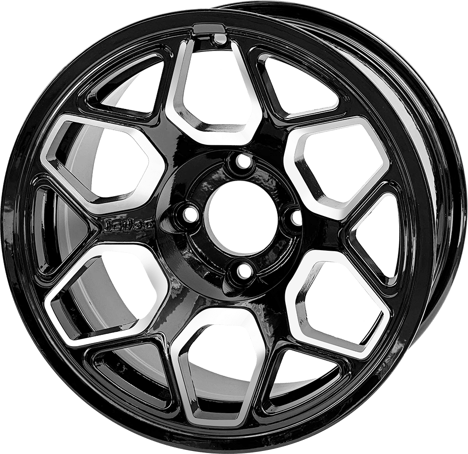 STEELENG 14-inch Yeti Machined Black, Mounted Set of 4, part WH1451