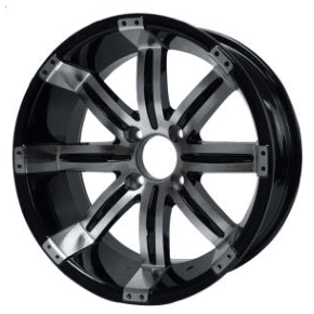 STEELENG 15-inch Tempest Wheel, Machined/Black, Mounted Set of 4, part WH1505
