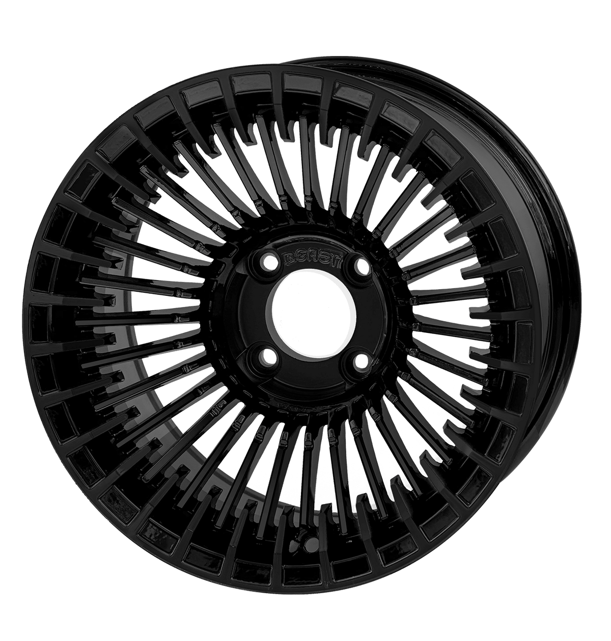STEELENG 14-inch Piranha Matte Black, Mounted Set of 4, part WH1455