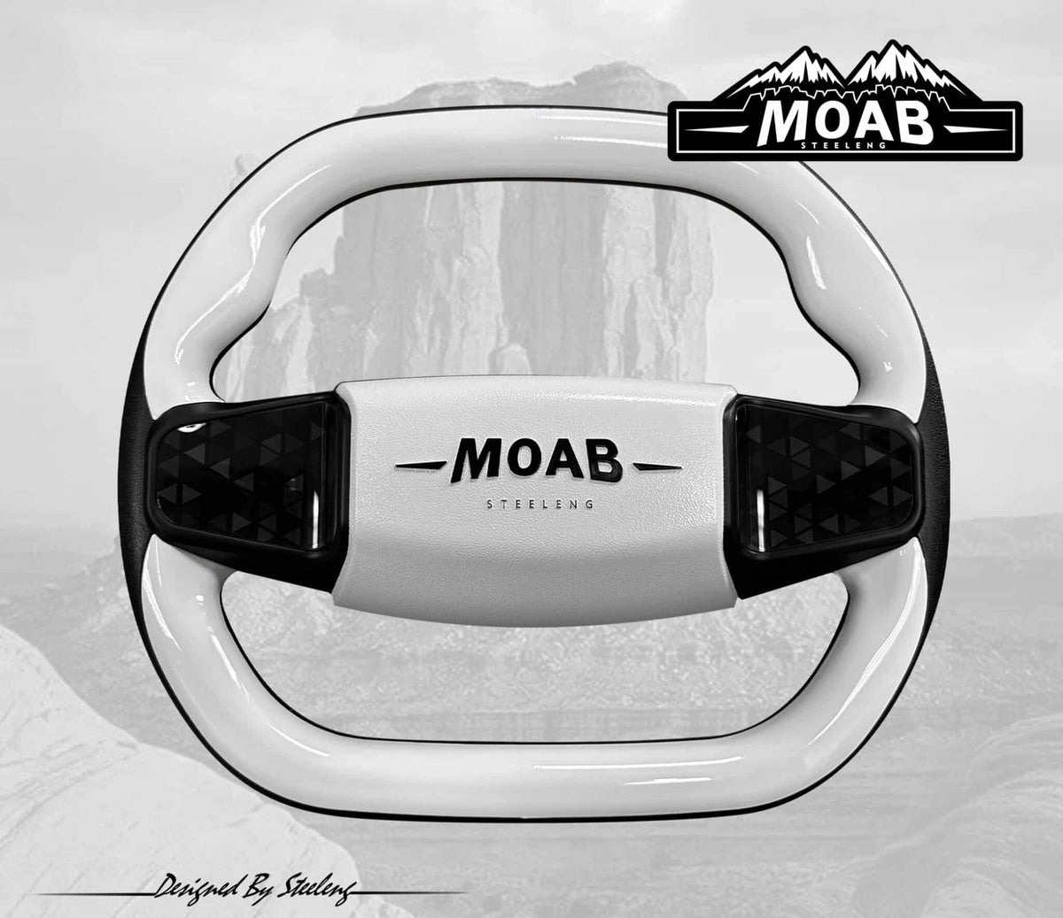 STEELENG MOAB Steering Wheel, Sport Version, White, part WA0009