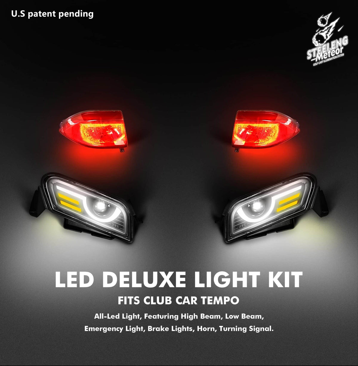 STEELENG Meteor LED DELUXE Light Kit for Club Car Tempo (12 Volt) — alternate view, part LITP02
