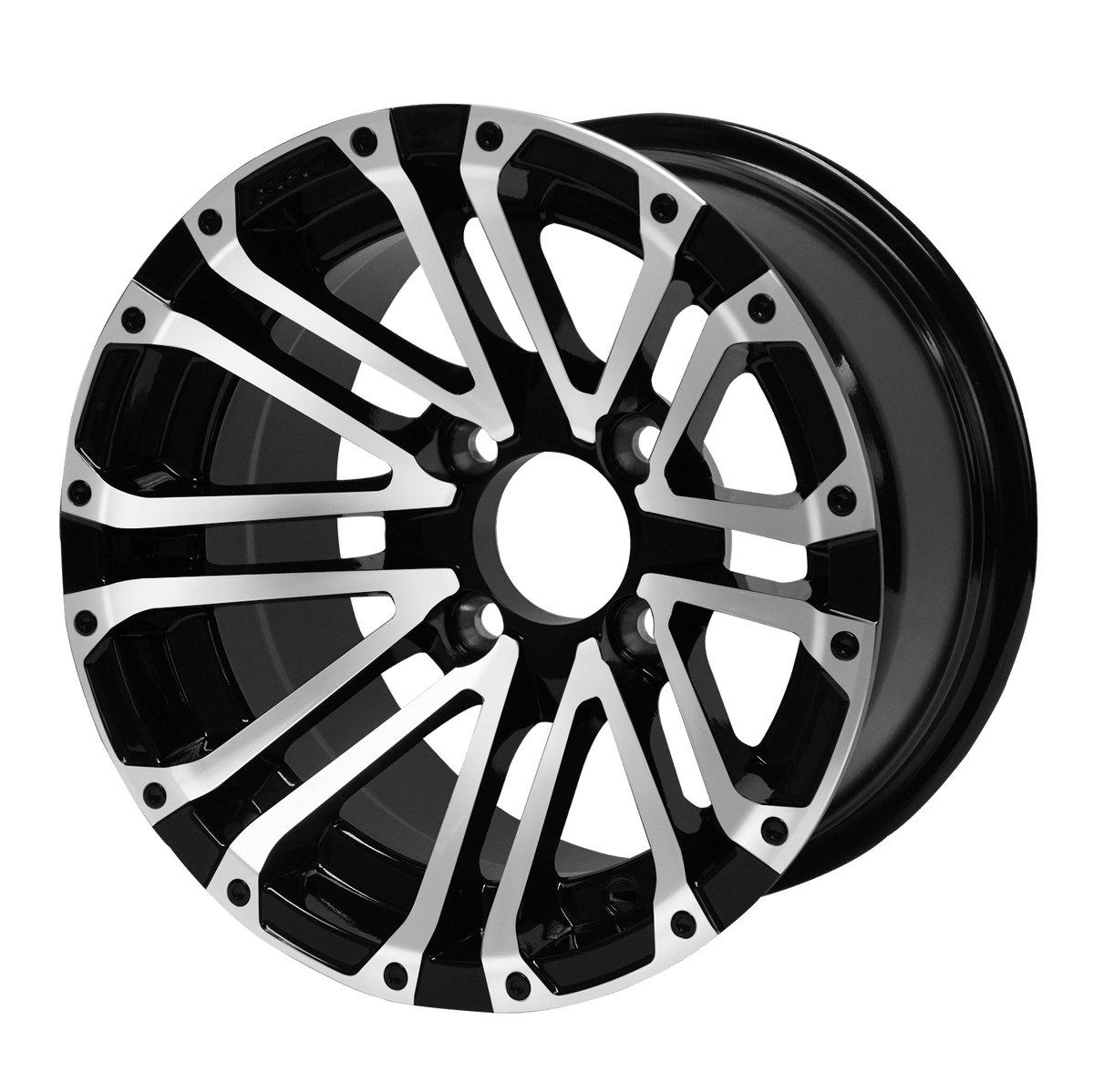 STEELENG 14-inch Lancer Machined/Black, Mounted Set of 4, part WH1424