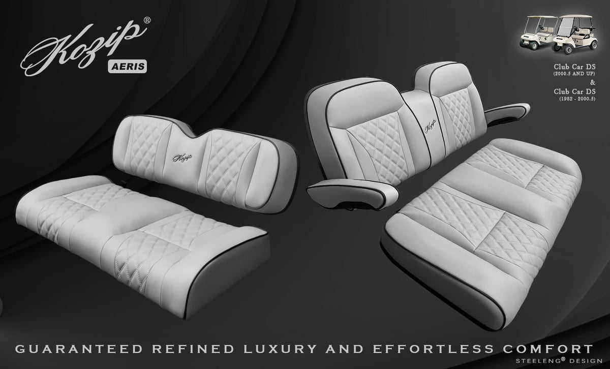 STEELENG Kozip Club Car DS Front and Rear Seat Cushion Set with NOMAD Seat — alternate view, part BNDL-SCDS11-SFDS08-SC0034