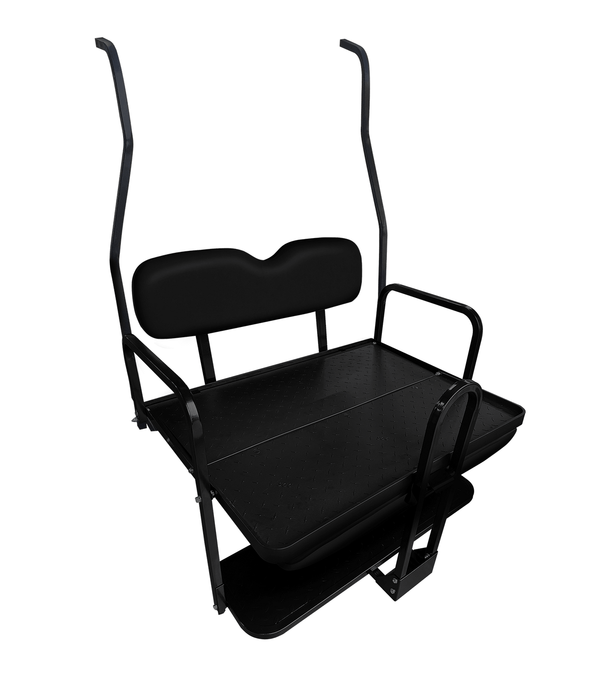STEELENG NOMAD Rear Flip Seat, Club Car DS New Style (2000.5-2013) with Black Cushion Set, part BNDL-SFDS09-SC0022