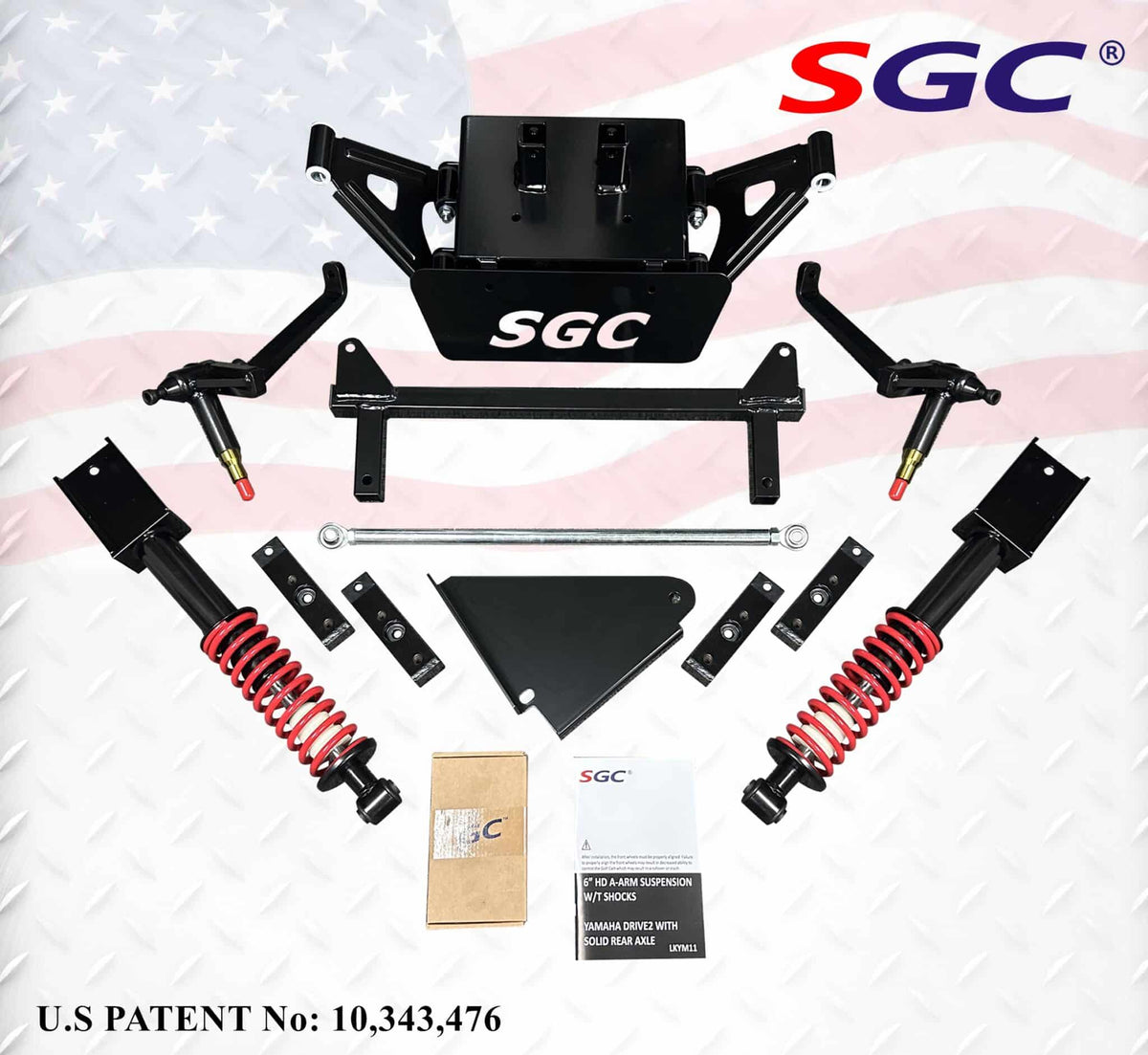 STEELENG Lift Kit, 6-inch A-Arm kit for Yamaha Drive 2 Fleet model, Solid axle (2017-up) Electric only, part LKYM11