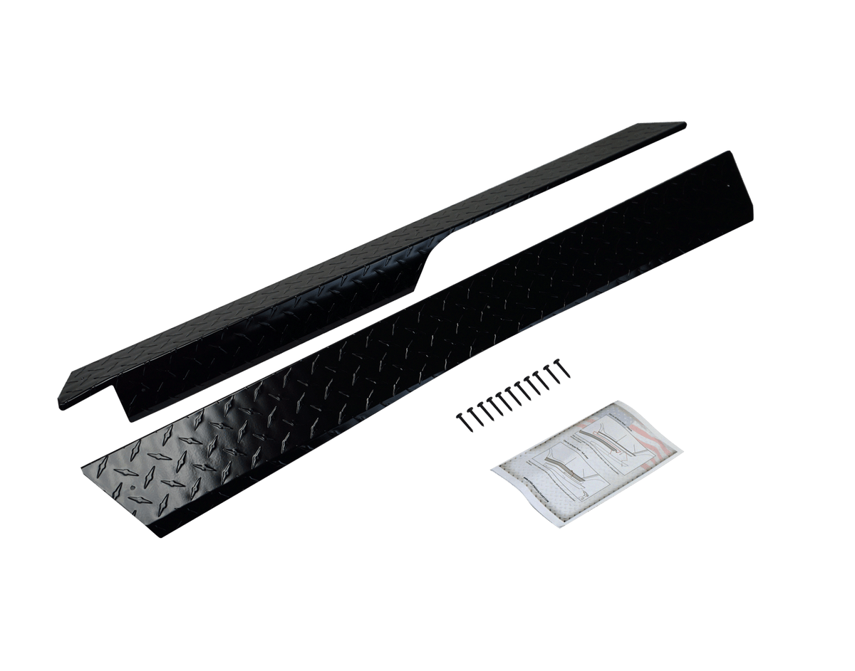 STEELENG Rocker Panels Black Powder Coated Aluminum Diamond Plate for Yamaha G29 (Drive) (set of 2), part RPYM02
