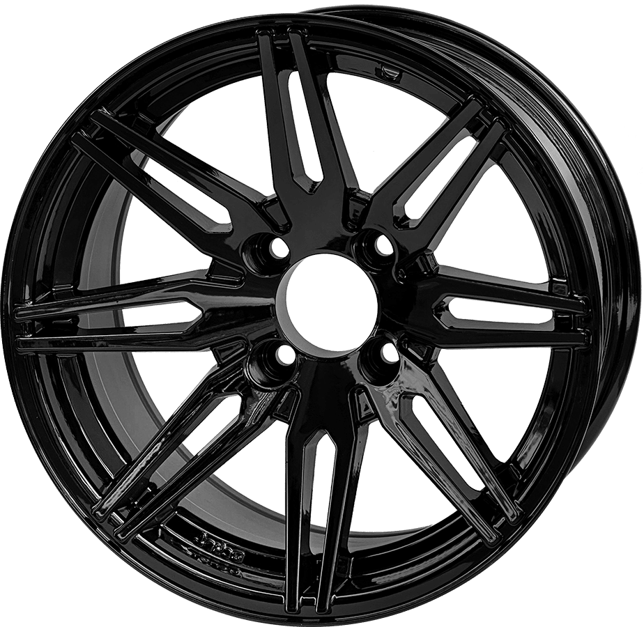 STEELENG 14-inch Lynx Glossy Black, Mounted Set of 4, part WH1437