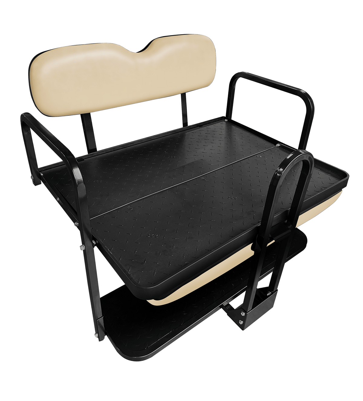 STEELENG NOMAD Rear Flip Seat, EZGO TXT/Freedom/Valor with Buff Cushion Set, part BNDL-SFTX09-SC0021