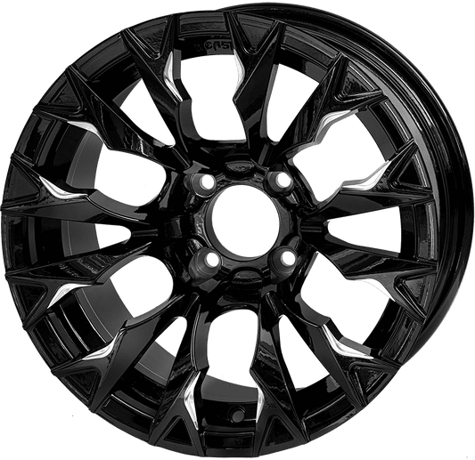 STEELENG BEAST 14-inch Goblin Machined Black, Mounted Set of 4, part WH1449