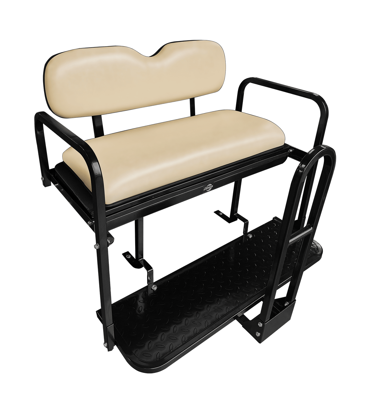 STEELENG NOMAD Rear Flip Seat, EZGO TXT/Freedom/Valor with Buff Cushion Set — alternate view, part BNDL-SFTX09-SC0021