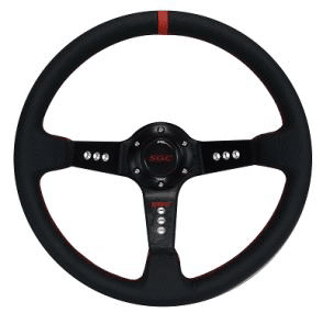 STEELENG SW2 Steering Wheel, Negative offset, Black with Red Stripe with Steering — second view, part BNDL-WA0002-WAYM01