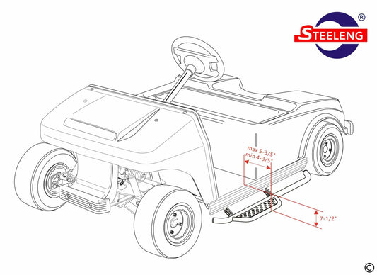 STEELENG Nerf Bars (Running Boards) for Club Car DS (set of 2) (1982-2000.5), part NBDS02