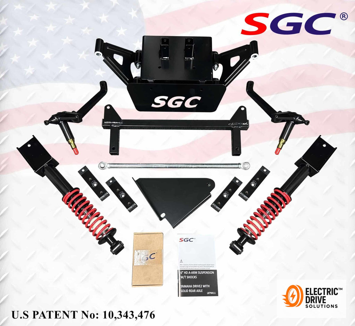 Lift Kit - 6" A-Arm kit for Yamaha Drive 2 Fleet model - Solid axle 2017+ Electric only… — Electric Drive Solutions