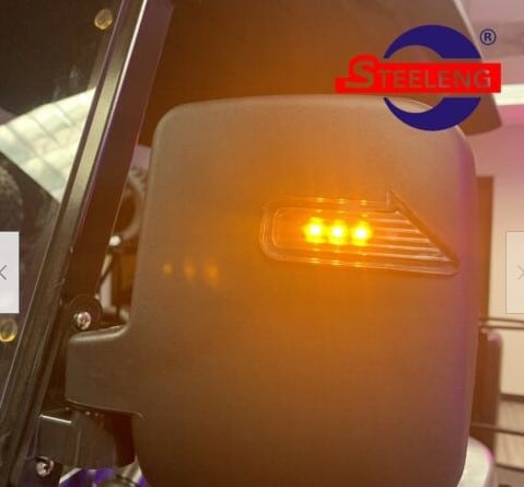 STEELENG Universal Side Mirrors with LED Turn Signals (pair) — alternate view, part MR0002